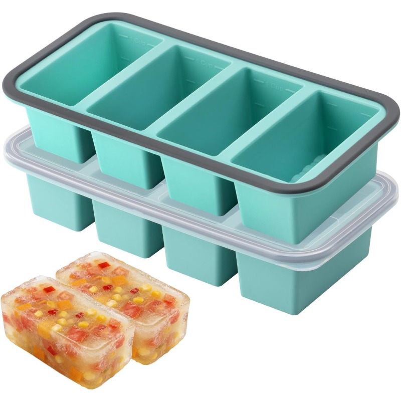 Meal Prep Template - Bandeja de silicona para congelar con