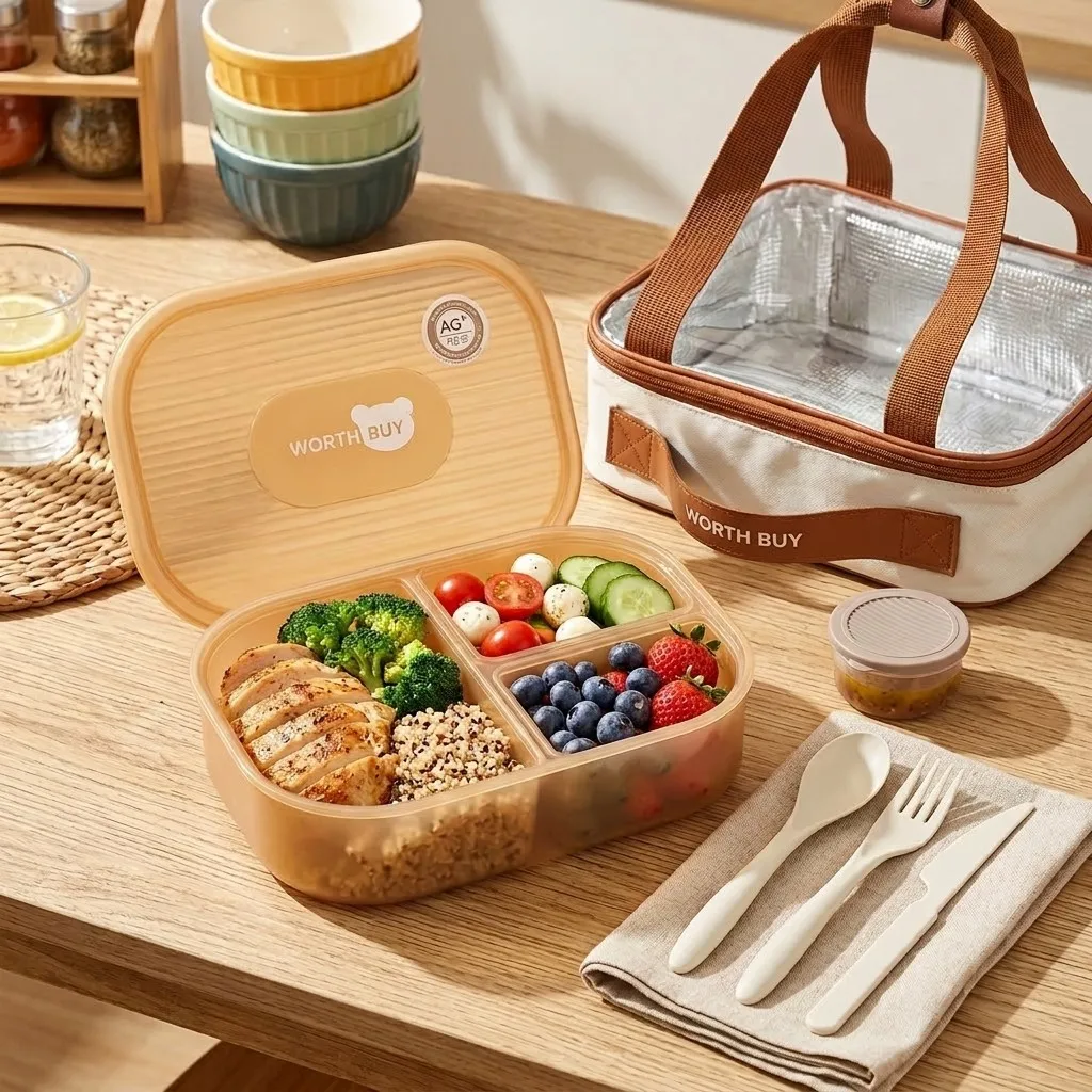 Meal Prep Or Prep Meal - Lonchera Bento de Plástico con Compartimentos,