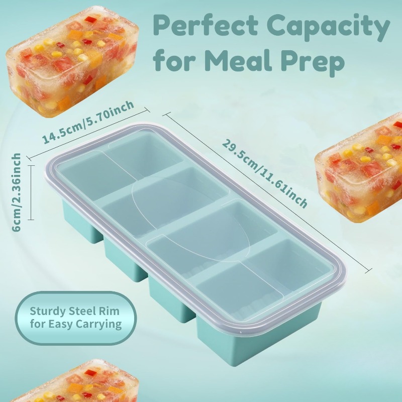 Bandeja de silicona para conge - Meal Prep Template reseña y precio