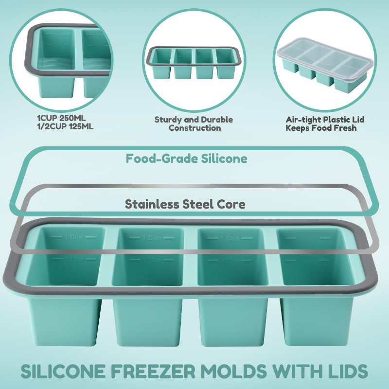 Bandeja de silicona para conge - Meal Prep Template reseña y precio